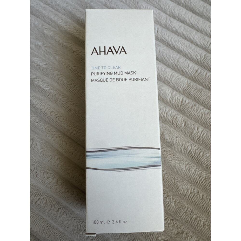 AHAVA Time to Clear Purifying Mud Mask 3.4oz/ 100 ml Full Sz Sealed NEW Exp 4/27